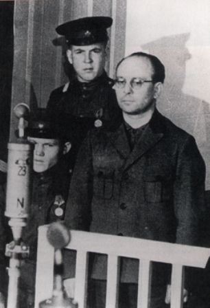 Commandant Anton Kaindl testifies at Soviet Military Tribunal